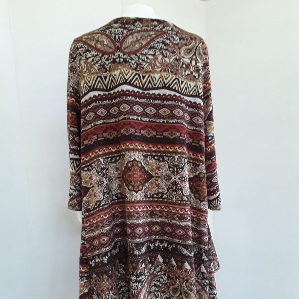 Giddy Up Glamour Hi-Low Open Front Cardigan Sz L — image 4 of 8